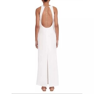 STAUD White Backless Maxi Dress with Chain Detail